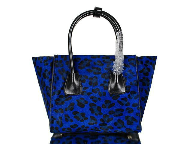 2014 Prada Horsehair & Calf Leather Tote Bag for sale BN2625 blue